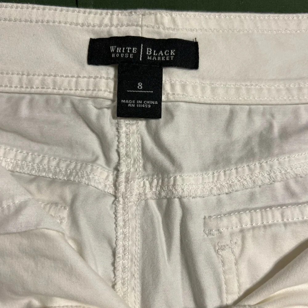 White House Black Market Ivory Cargo Pants Size 8 - Picture 5 of 6